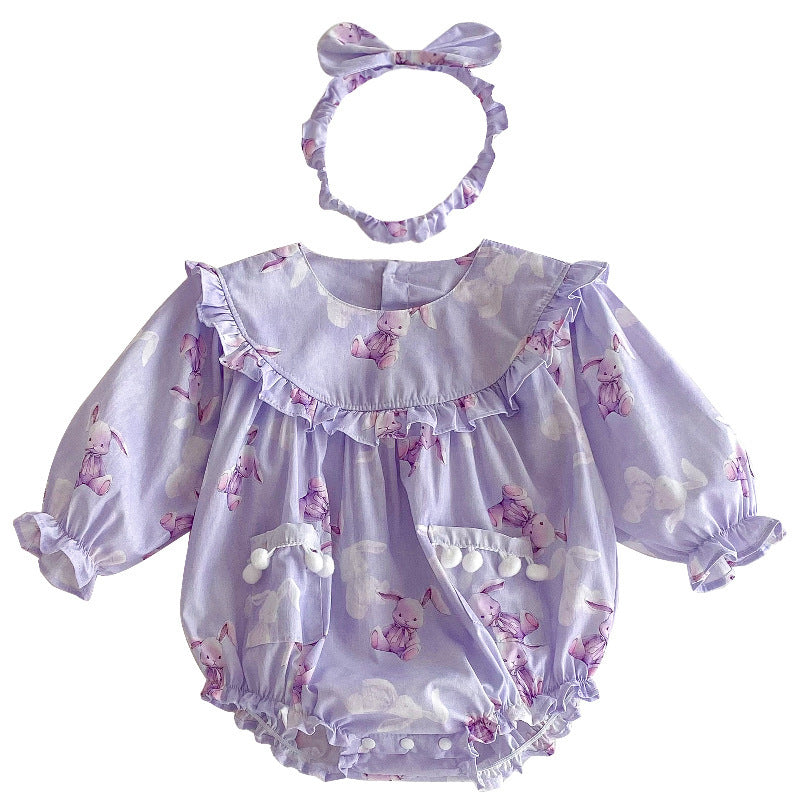 Baby Girl Triangle Rompers Purple Dress