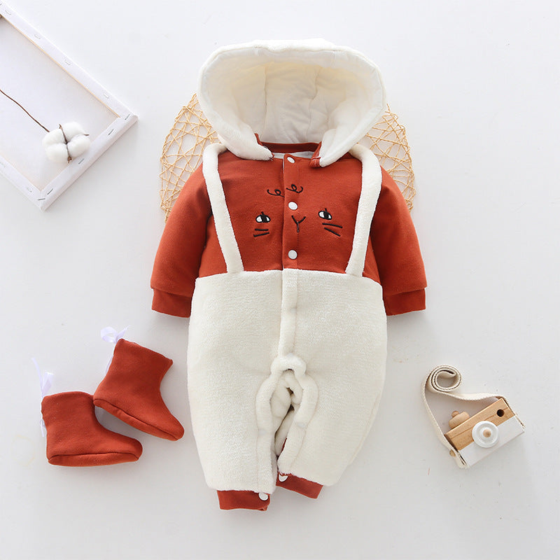 Newborn one-piece thick clothes