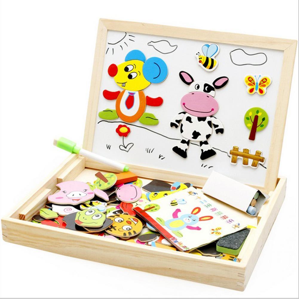Wooden Magnetic Puzzle Toys Children
