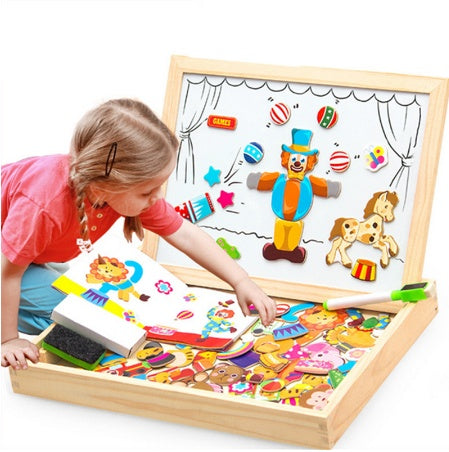 Wooden Magnetic Puzzle Toys Children