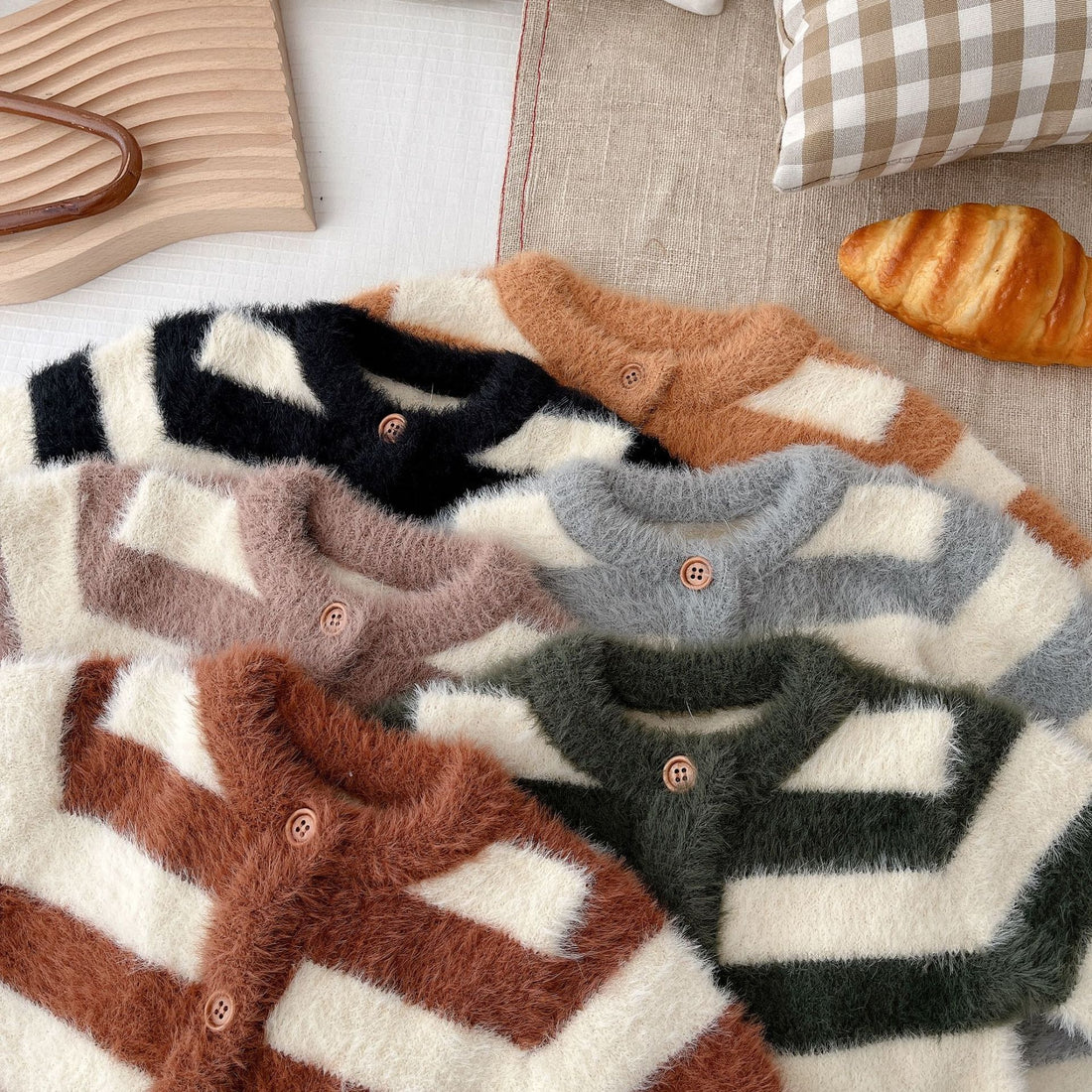 Baby Mink Fur Striped Romper