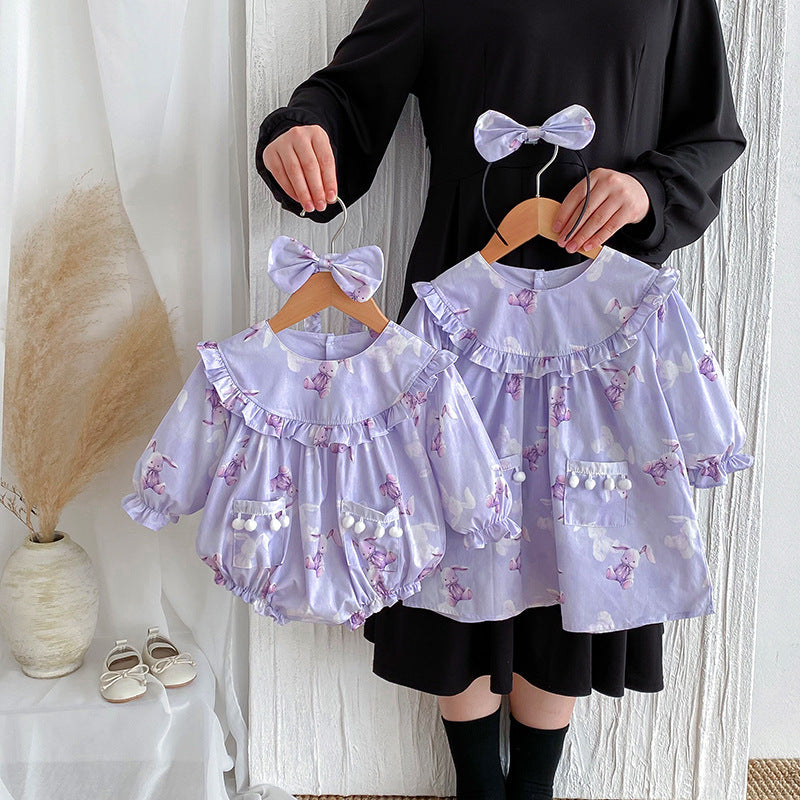 Baby Girl Triangle Rompers Purple Dress