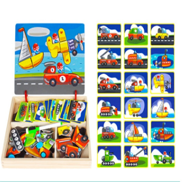 Wooden Magnetic Puzzle Toys Children
