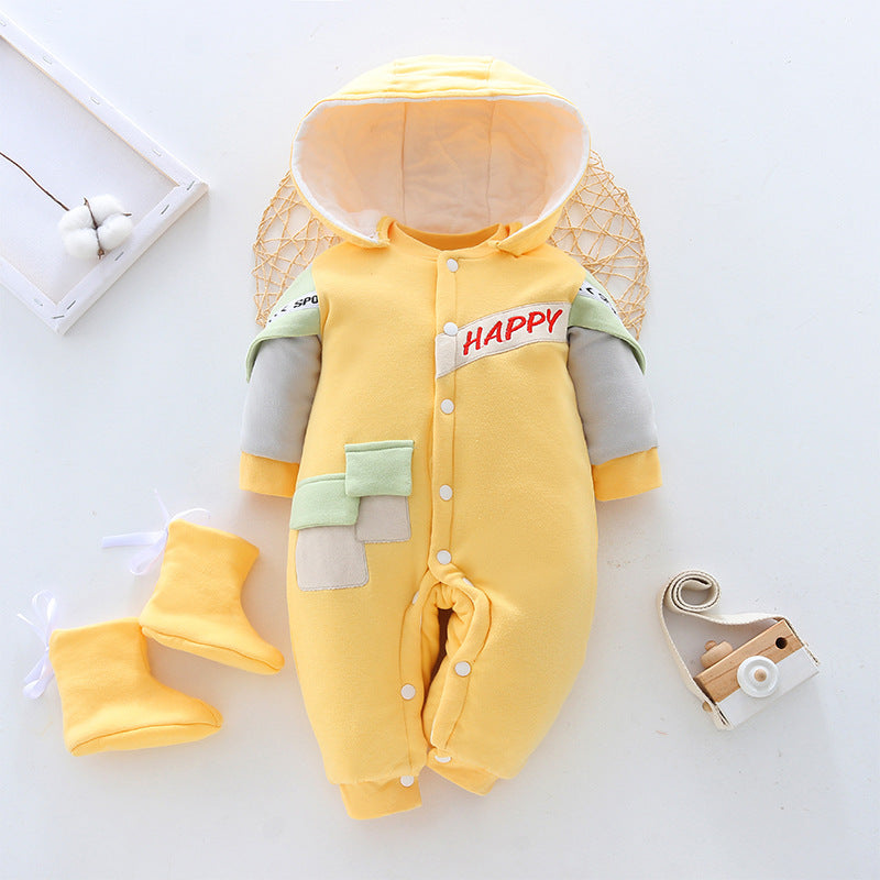 Newborn one-piece thick clothes