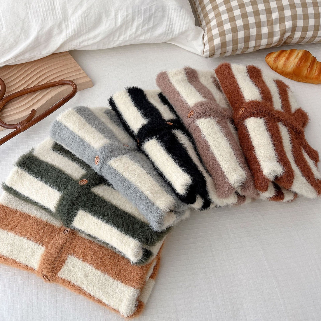 Baby Mink Fur Striped Romper