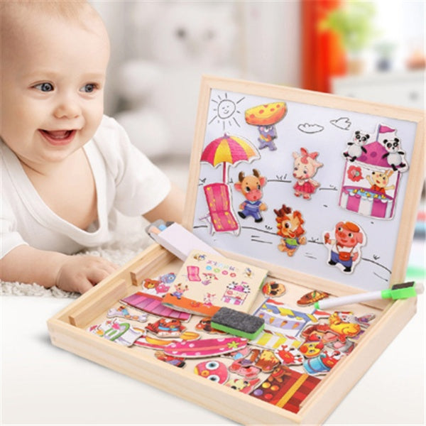 Wooden Magnetic Puzzle Toys Children