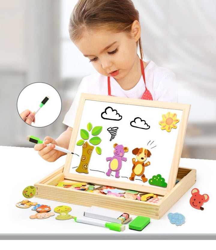 Wooden Magnetic Puzzle Toys Children