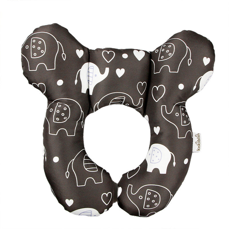 Cartoon Pattern Baby Stroller U-shape Pillow Travel Car Seat