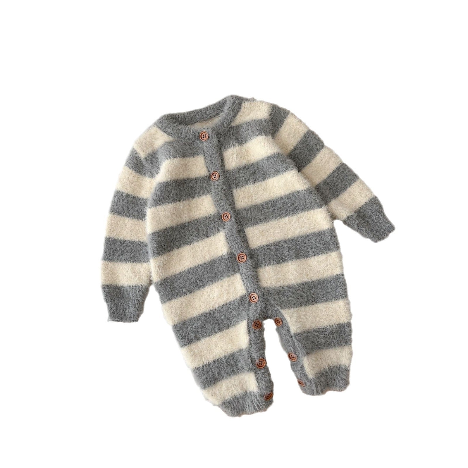 Baby Mink Fur Striped Romper