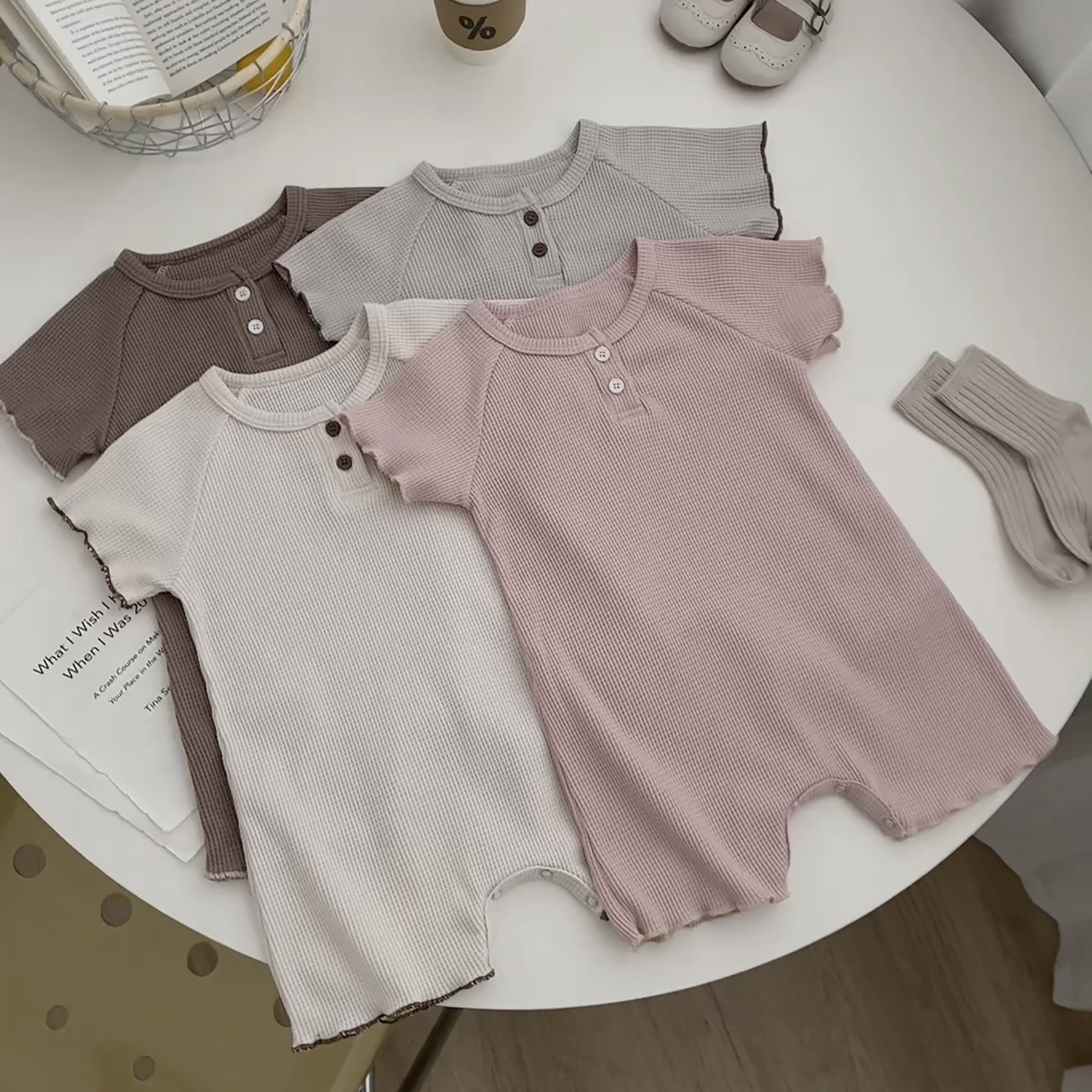 Short Sleeve One-piece Baby Rompers