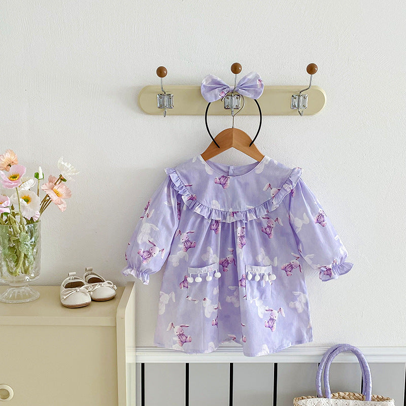 Baby Girl Triangle Rompers Purple Dress