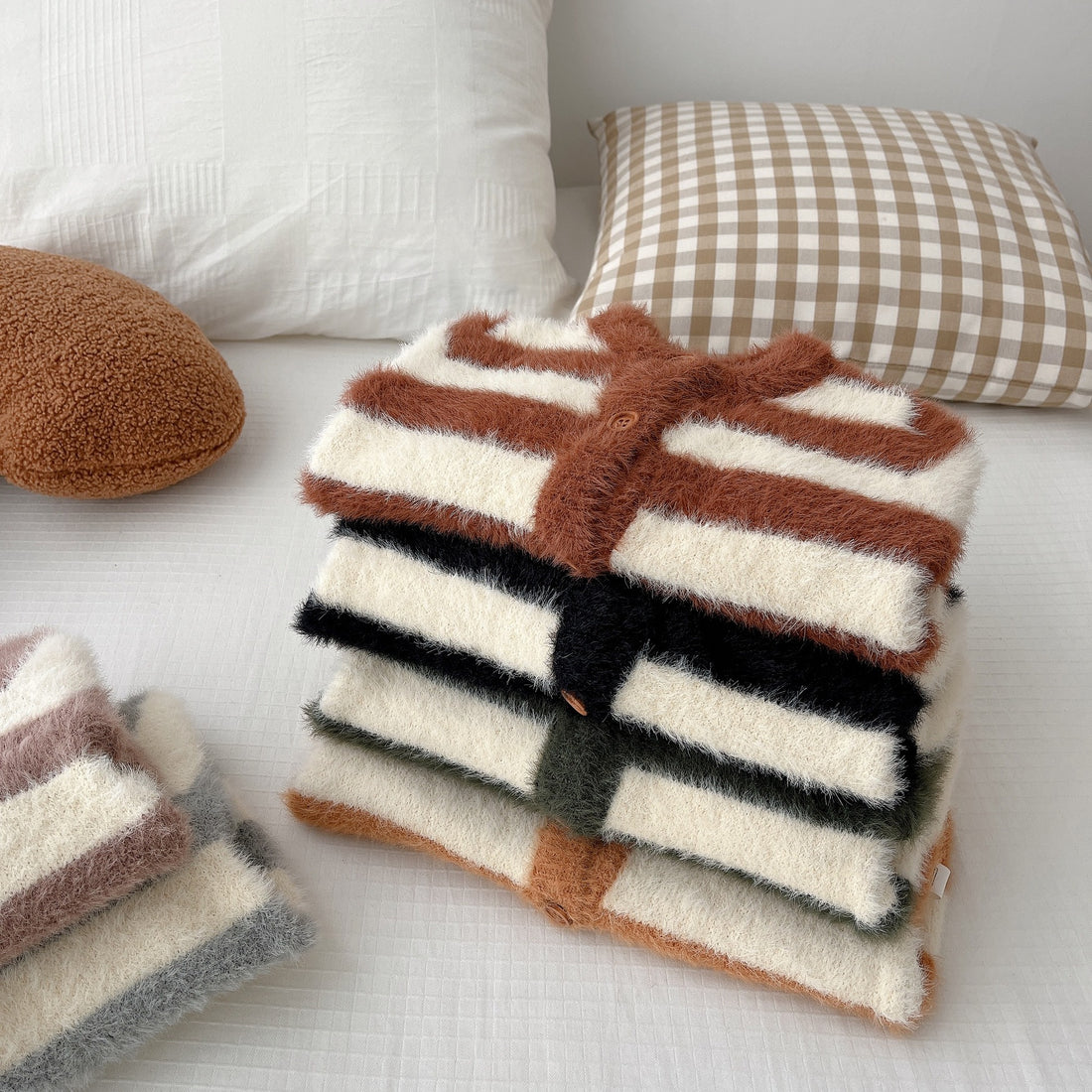 Baby Mink Fur Striped Romper